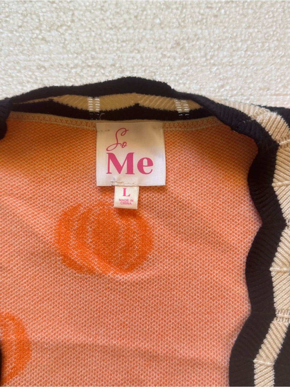 So Me Knit Pumpkin Pattern Cardigan Women's Large - Picture 3 of 7